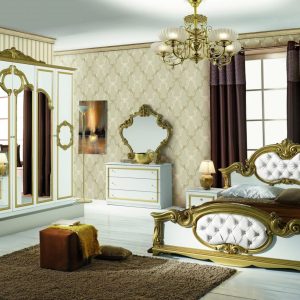 Spavaća soba BAROCCO BIANCO GOLD&NERO GOLD